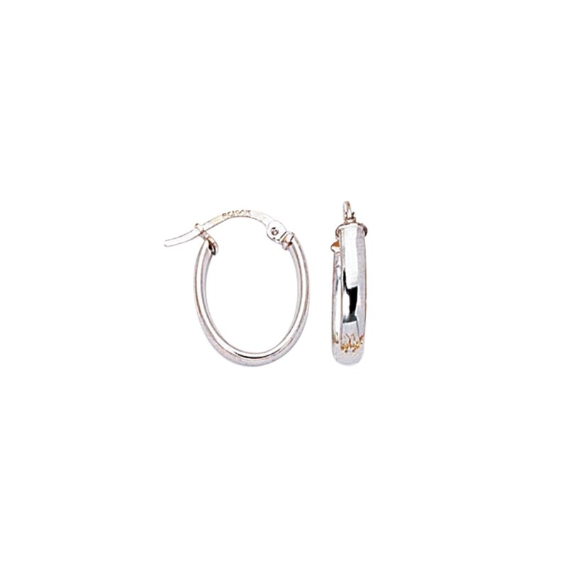 Size 10MM White Gold Hoops 3MM Hoop Gold Classic Hoop Earrings Small Hoops Women Small 3MM Thick 14K White Gold Oval Hoop Earrings Set