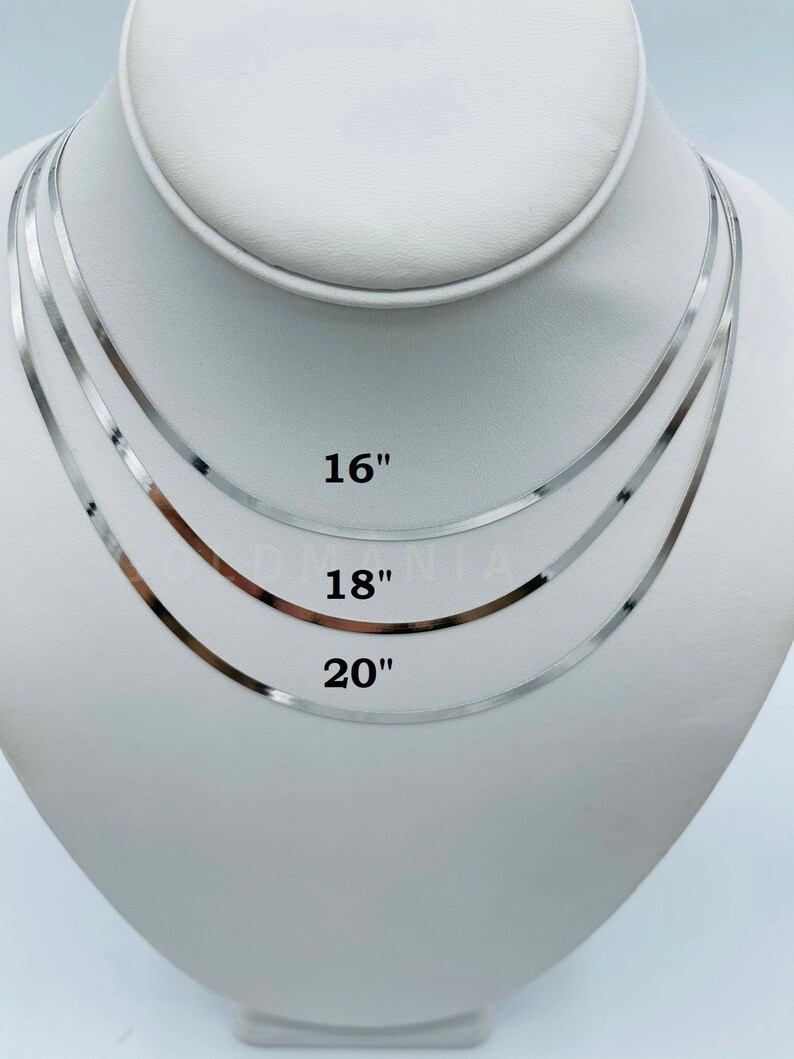 14K Solid White Gold Herringbone Necklace Chain 16 Etsy