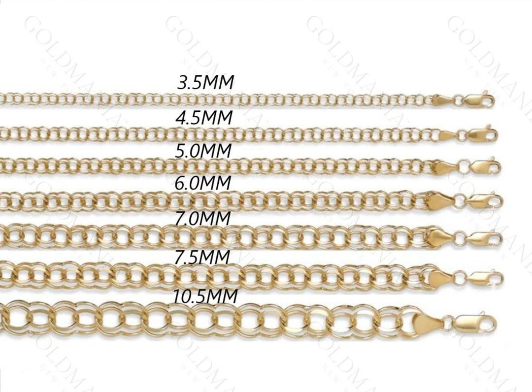 10K Solid Gold Charm Bracelet: Women's Real Gold Chain, Lobster