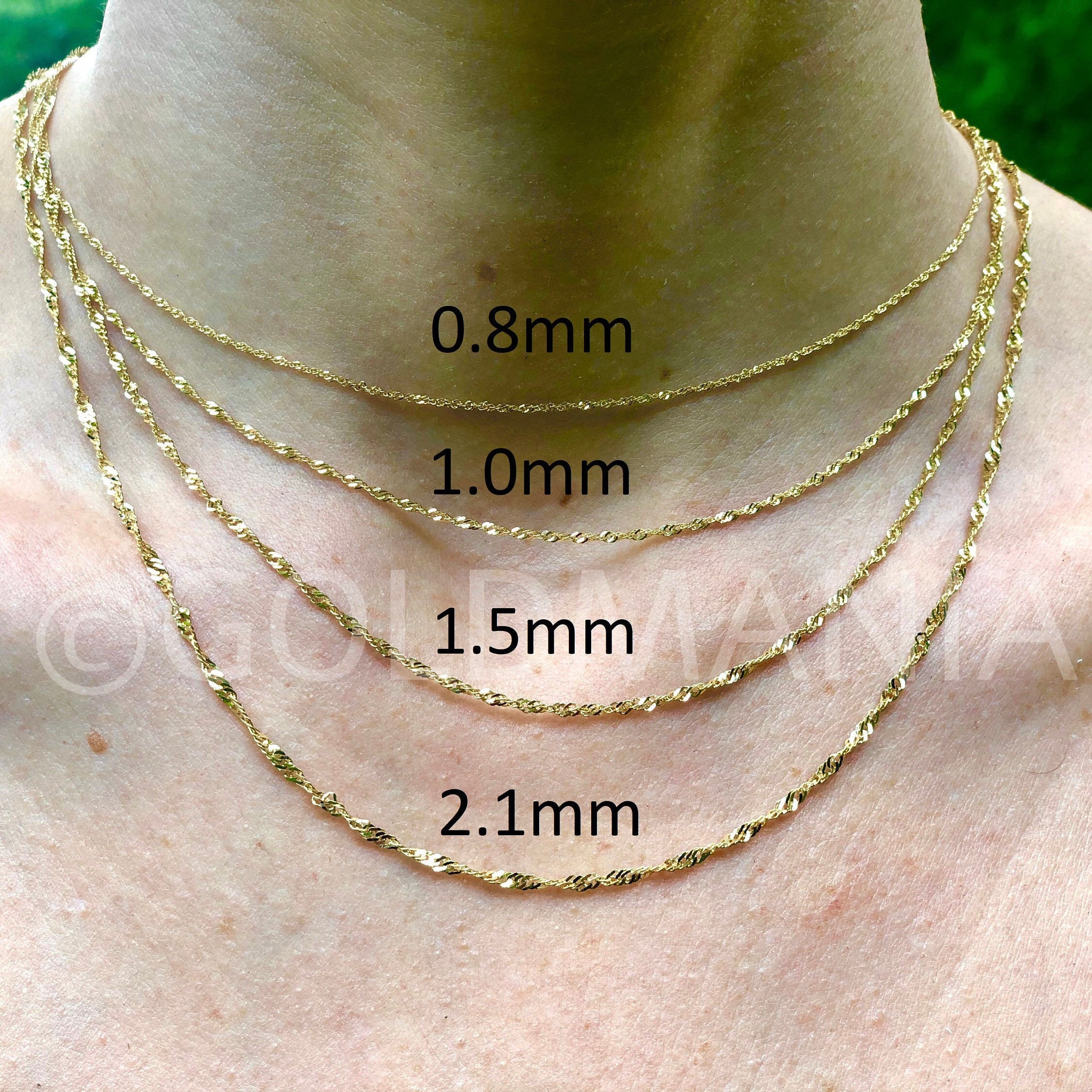 Singapore Chain, 10K Solid Gold Singapore Chain, 110K