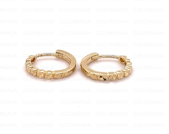 Dainty Huggie Orecchini A Cerchio Piccoli In Placcato Oro 14K Con Zirconi - 12mm, Ipoallergenici, Con Confezione Regalo - 2