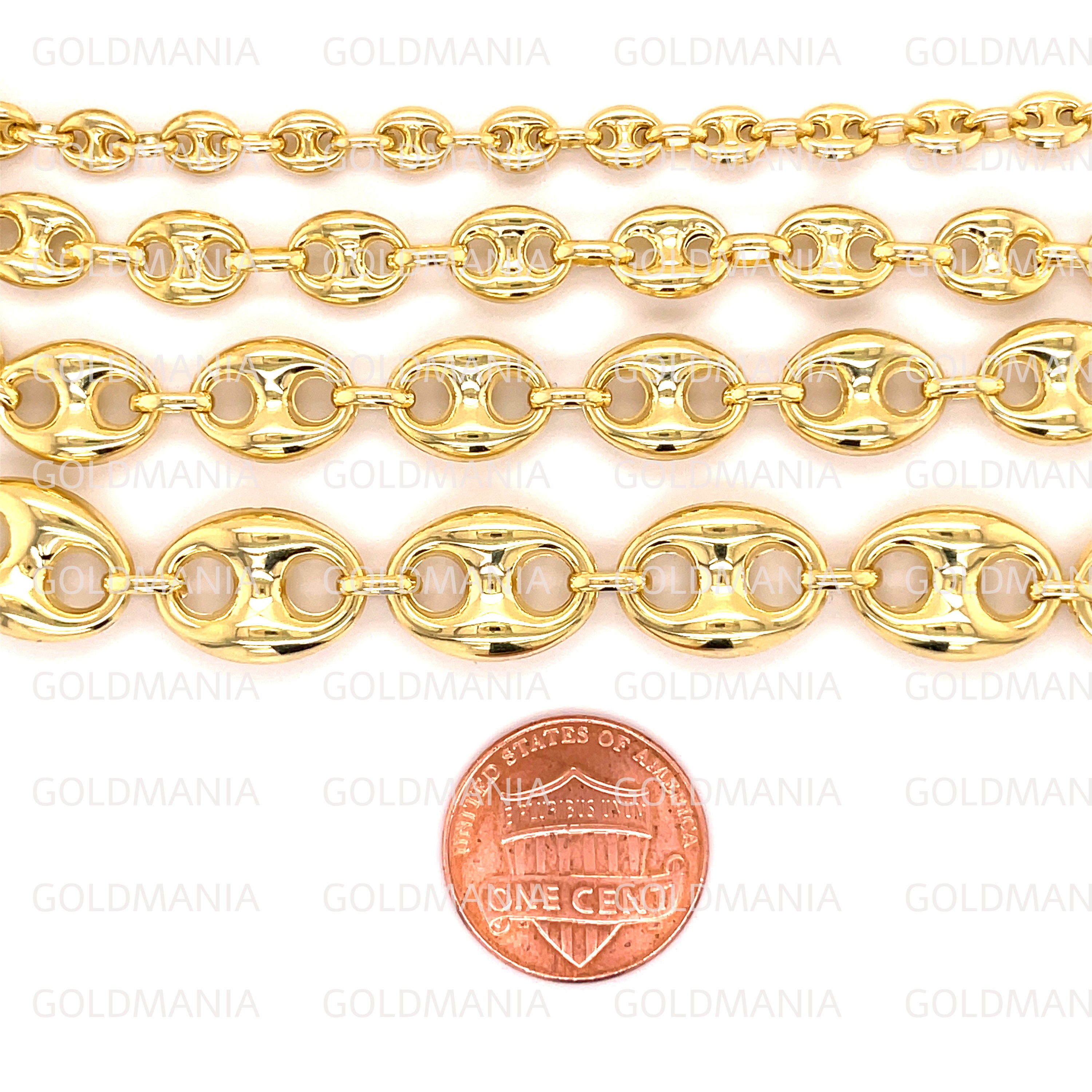 14k Yellow Gold Mariner Link Chain Necklace, 1.7 mm, 20