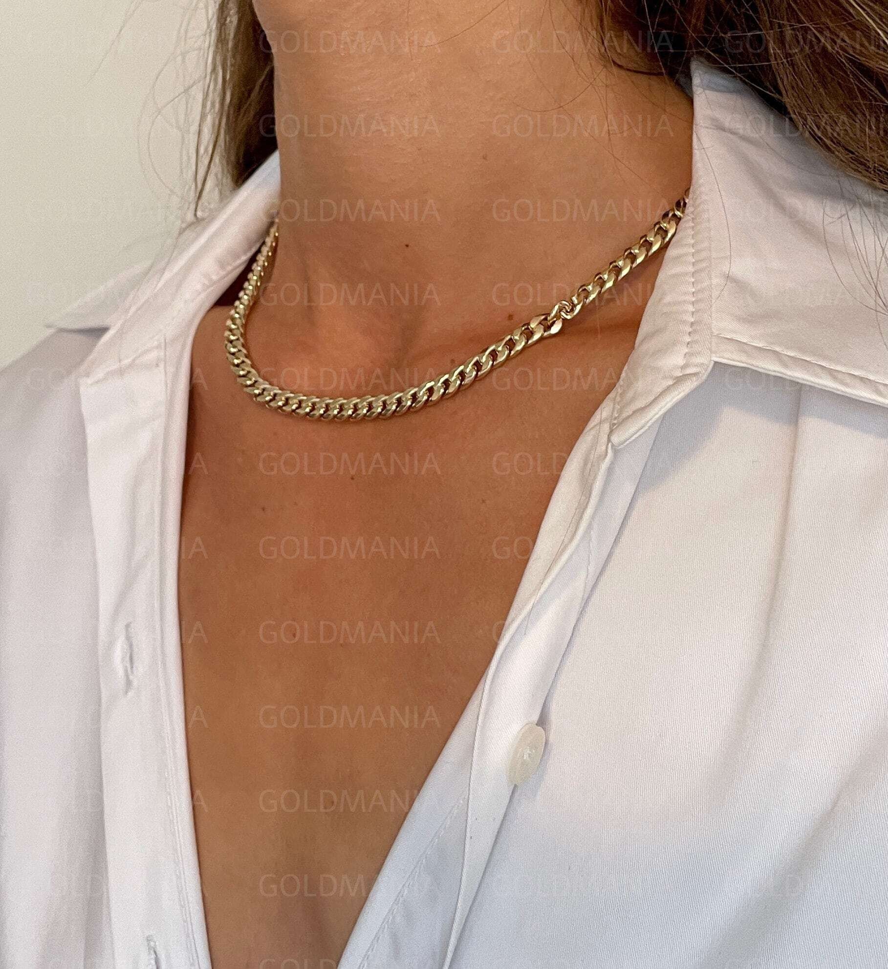 Cuban Link Chain - Small Gold Cuban Chain 14K Yellow Gold / 16in by Helen Ficalora