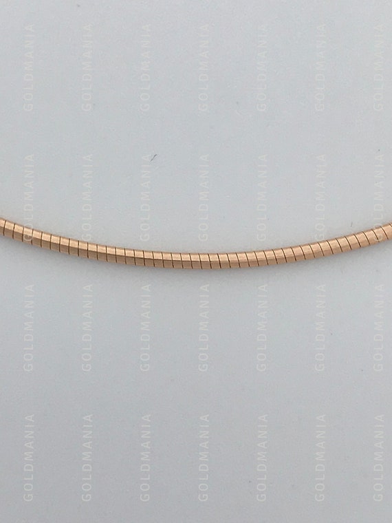 Solid 14K Rose Gold Omega Chain 