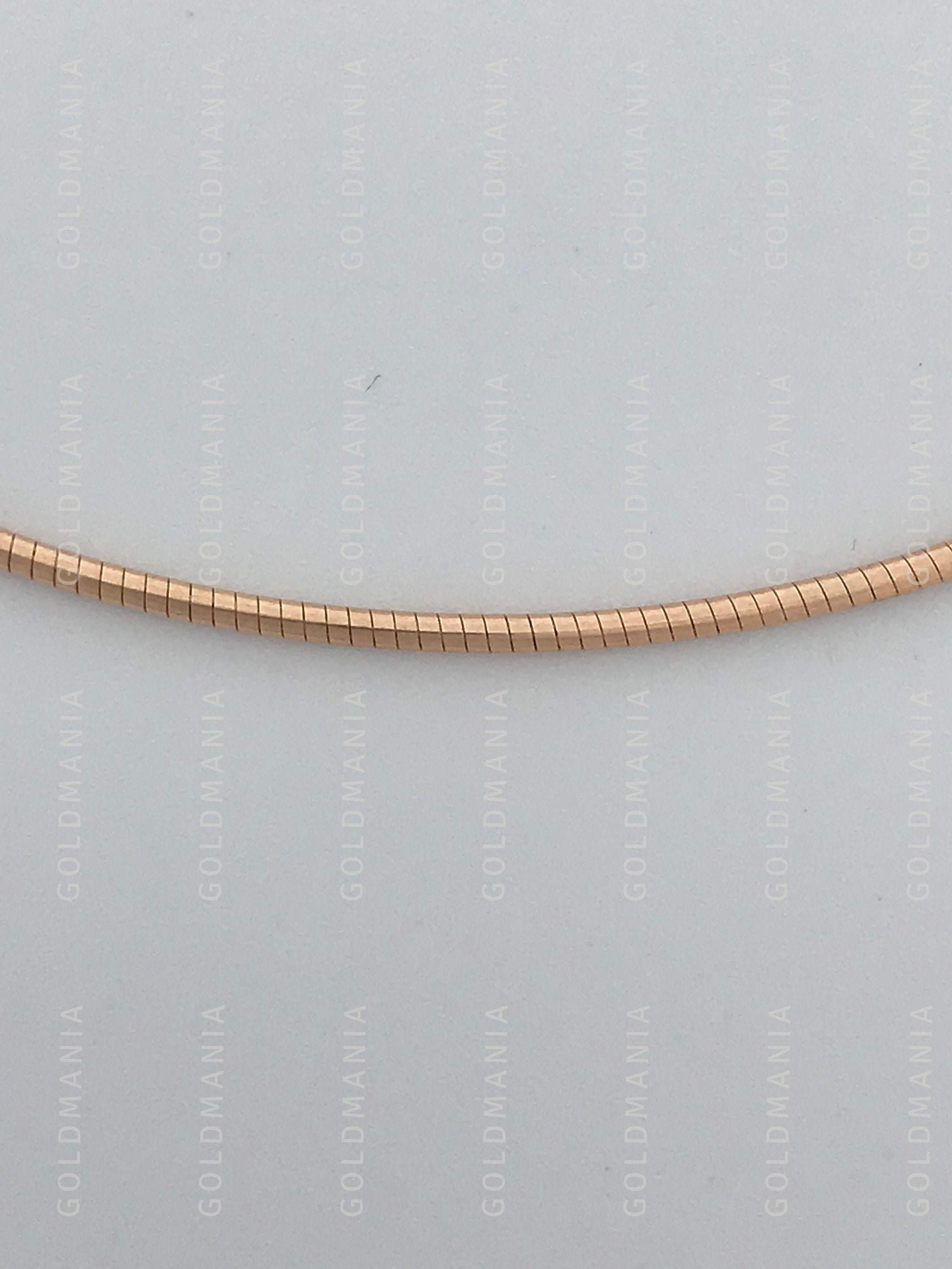 Solid 14K Rose Gold Omega Chain 