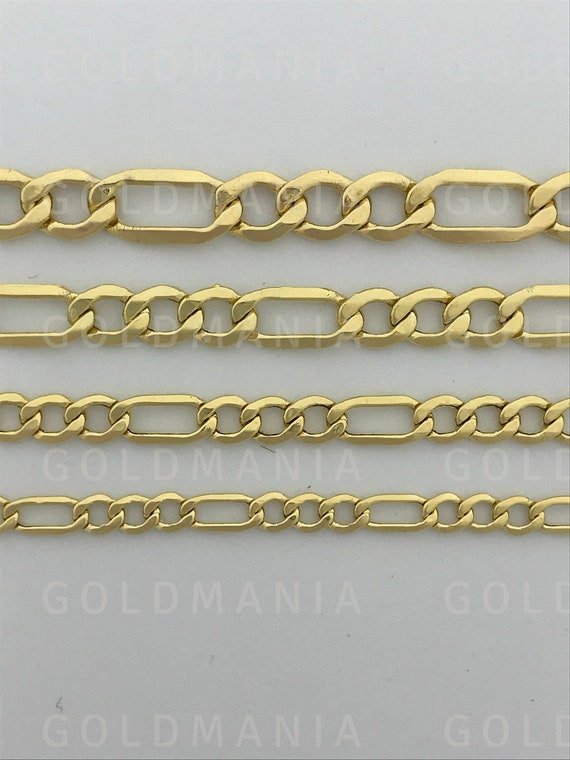 Catenina Oro Uomo Collana A Catena Figaro In Oro Massiccio 10k, Lunghezza 16"-24" Pollici, Larghezza 2,6 Mm-8,0 Mm, Vero Oro 10k - Italia Collana Donna Oro 18k Vero - Foto 2