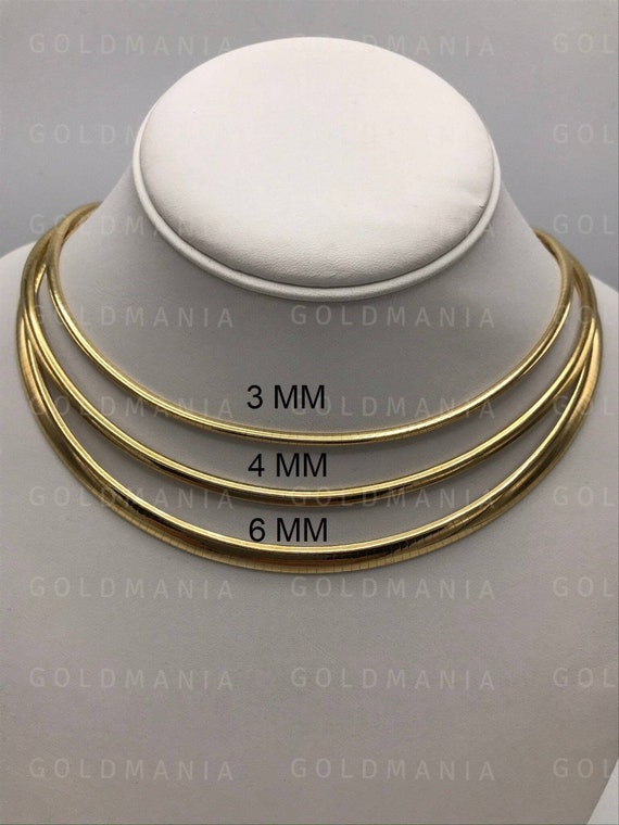 Real 14K Yellow Gold 6mm Omega Extender for Necklace; 2 inch; Women & Men