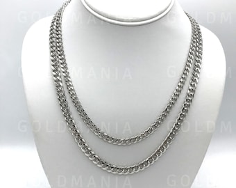 10K 本物のホワイト ゴールド マイアミ キューバン リンク チェーン