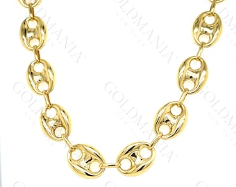 14K Gelbgold Mariner Schmuckhalskette: Damenkette (15 mm)