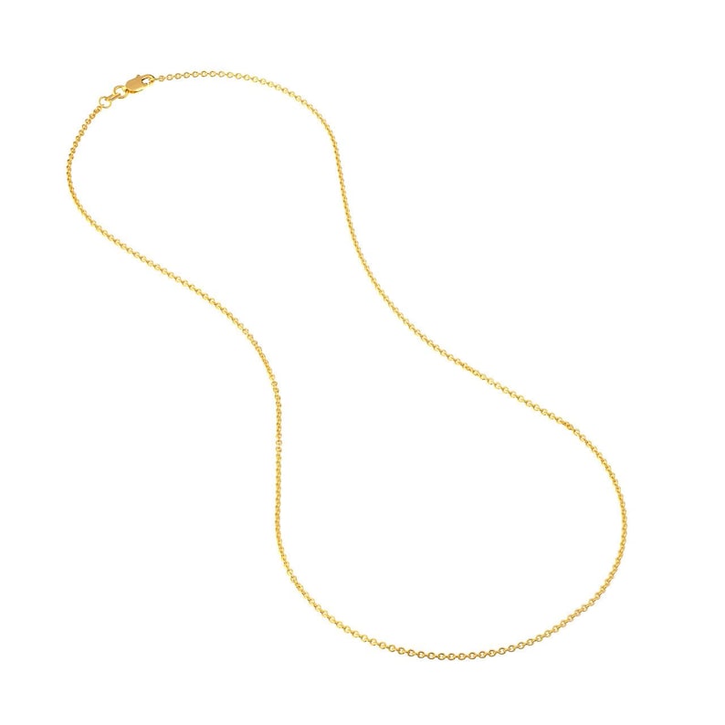 Collar con cadena de eslabones de oro amarillo macizo de 18 quilates: Joyería fina y delicada imagen 10