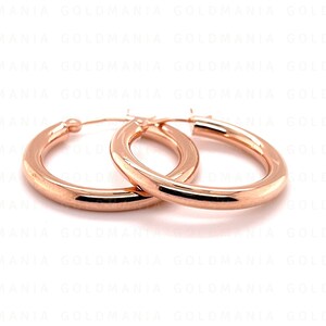 Örhängen i 14 karat roséguld: Polerat roséguld, 3 mm tjockt bild 2