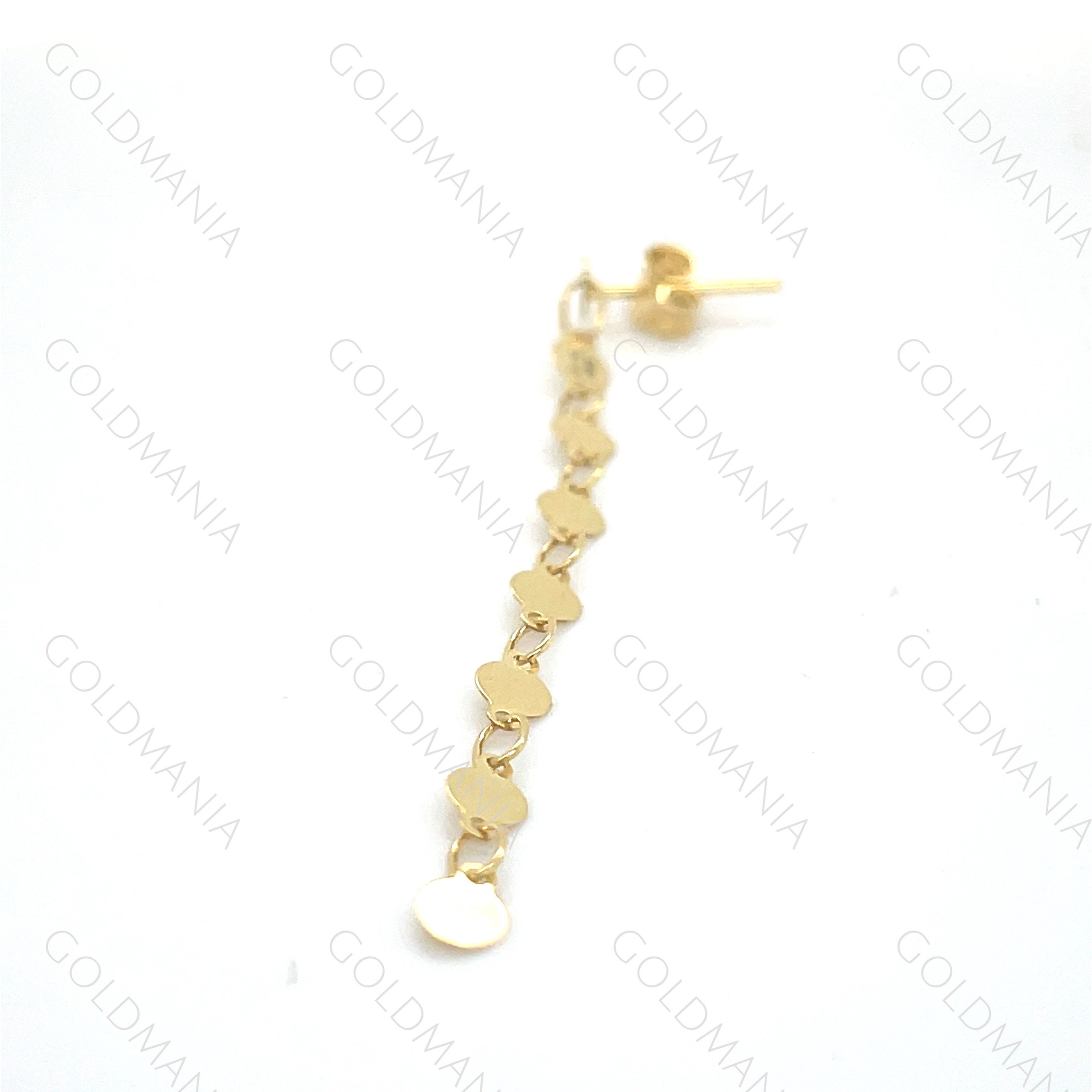 Goldum NYC 2 3/16" Mirror Chain Drop Earrings – Real 14K Yellow Gold, 1.0 Gram