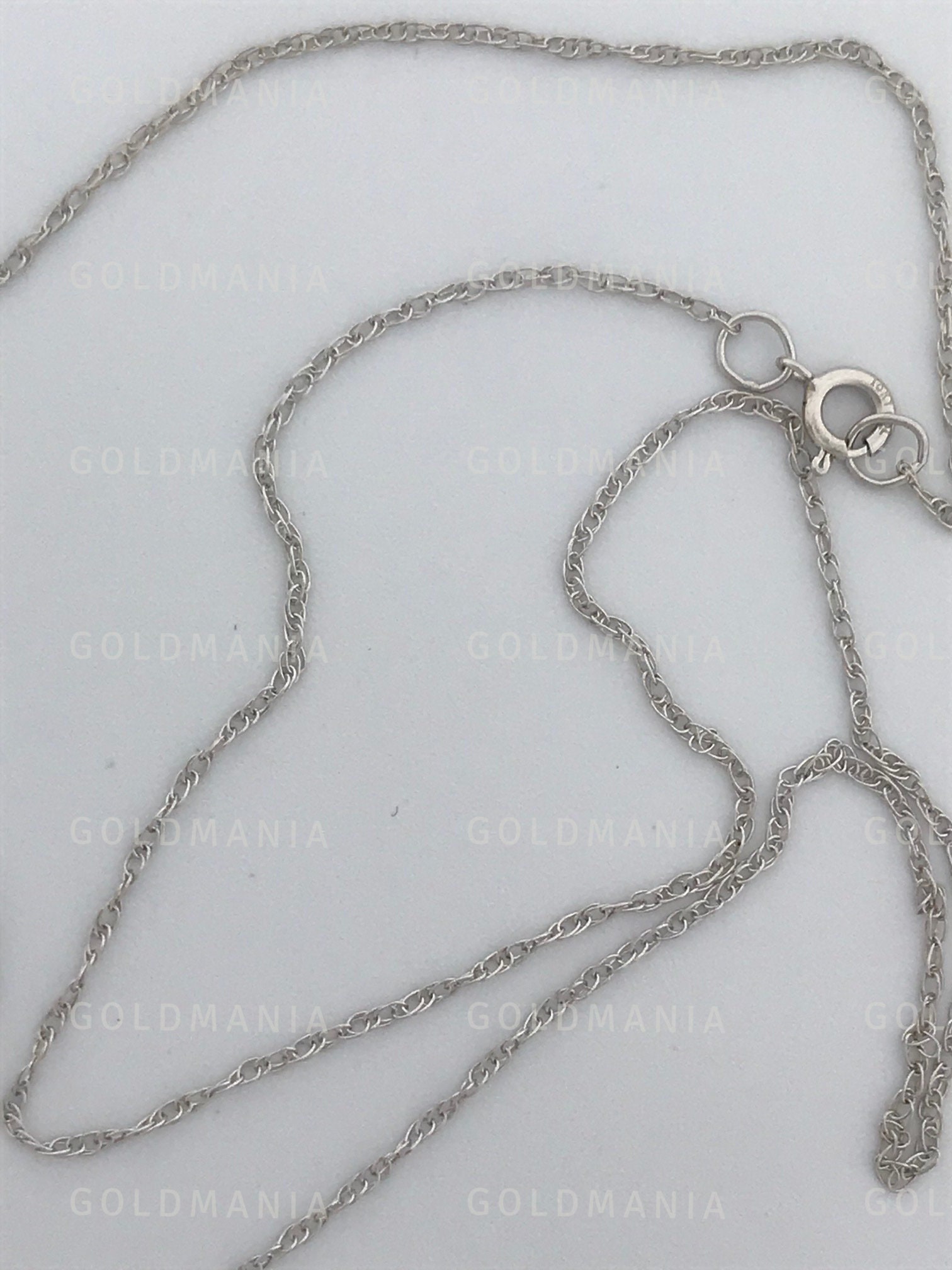 Solid 10K White Gold Rope Chain Dainty 