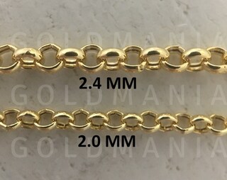 Collana A Catena RO In Oro Giallo 10 Carati – Larghezza 4 Mm, Chiusura A Moschettone, Finitura Lucida