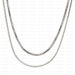 10K White Gold Round Snake Chain Necklace,16&quot; 18&quot; 20&quot; 24&quot; Inch, 1.40 mm, Real Gold Chain, Women