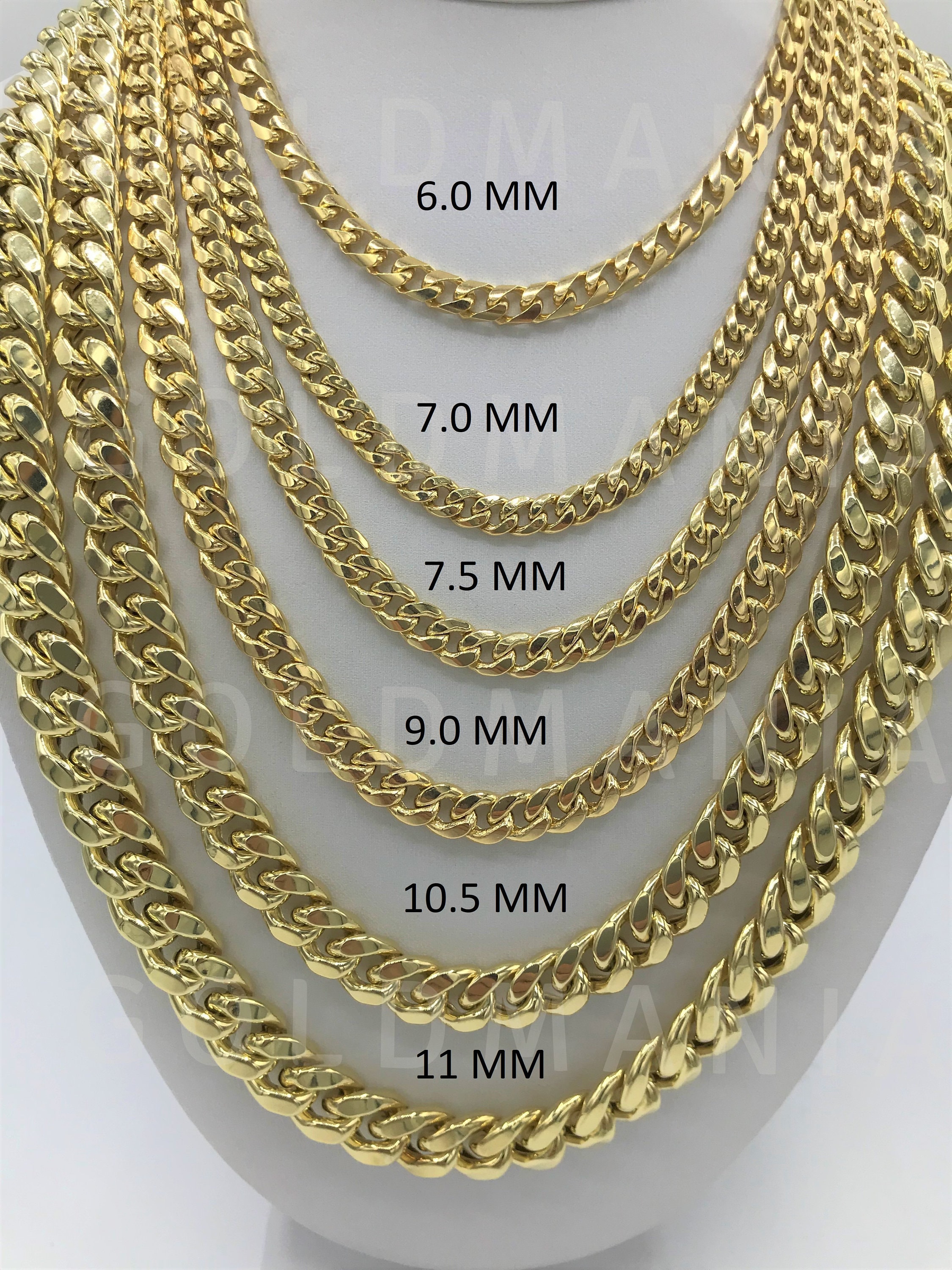 Fashion Fine Jewellery Real 14k Solid Yellow Gold Cuban Link Miami ...