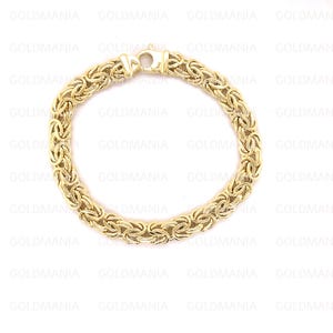 14K Yellow Gold Byzantine Bracelet, 7.25&quot; 8&quot; Inch, 6 mm 7.20 mm 9 mm Thick, Real Gold Bracelet, Ladies Bracelet, Women Bracelet
