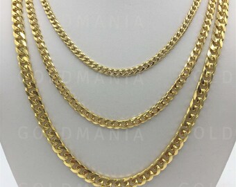 10k Oro Giallo 2.5mm Taglio Diamante Corda Italiano Catena