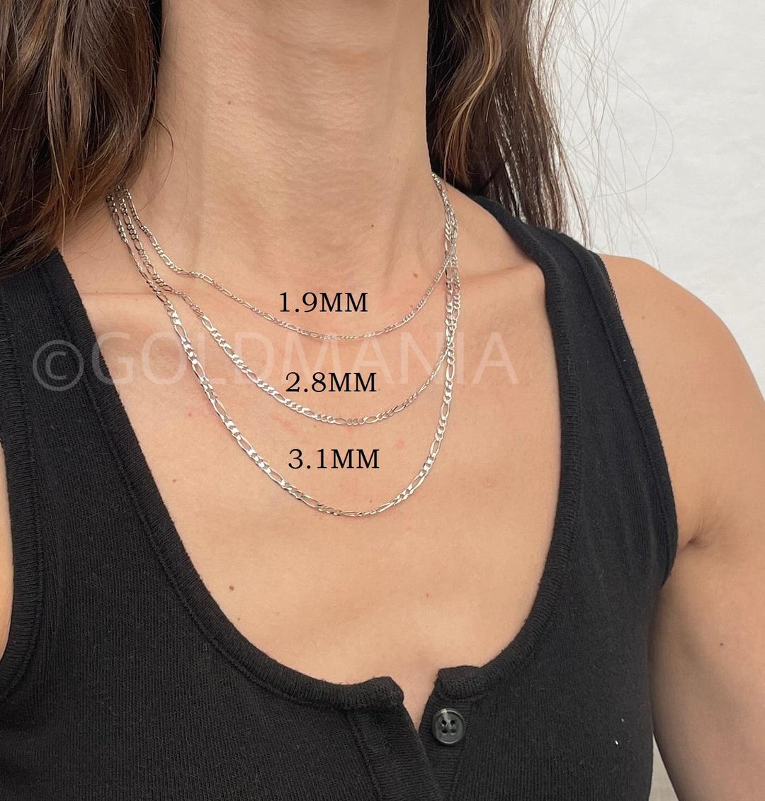 Catena Oro Giallo 22 Pollici Uomo Collana Figaro In Oro Giallo 14K Solido Italia - Lunghezza 22", Chiusura A Granchio, Per Uomo Collana Oro 14k Uomo - Foto 7