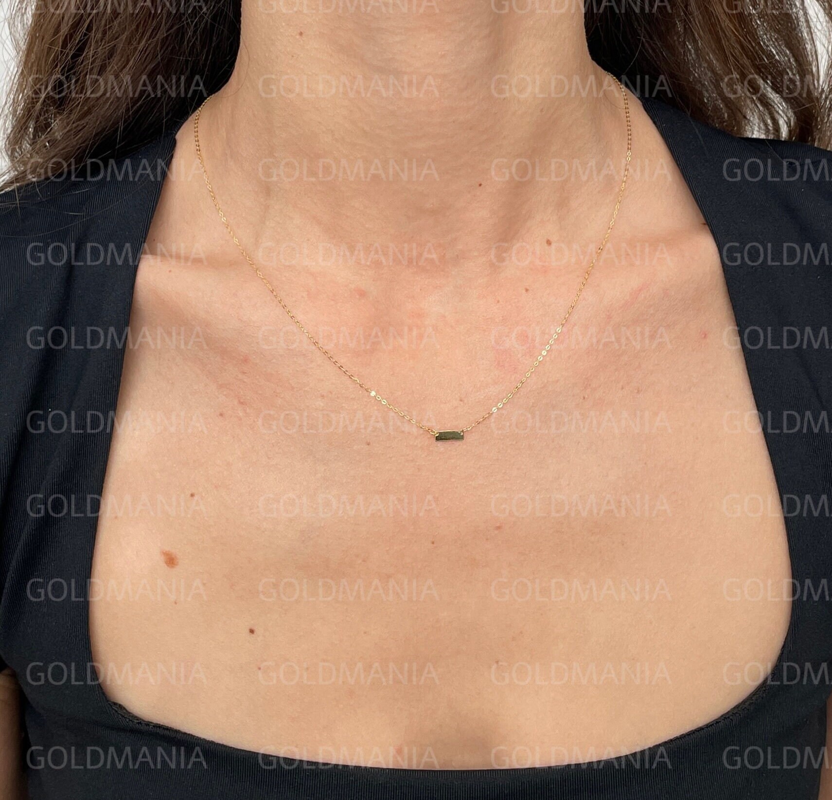 14K Yellow Gold Small Bar Chain 
