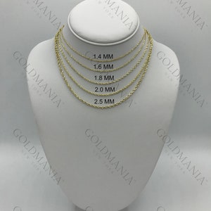 14K Solid Yellow Gold Diamond Cut Rope Chain Necklace, 16 to 30, 1.4 Mm ...