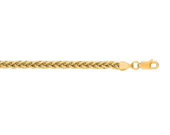 14K Yellow Gold Round Wheat Chain 