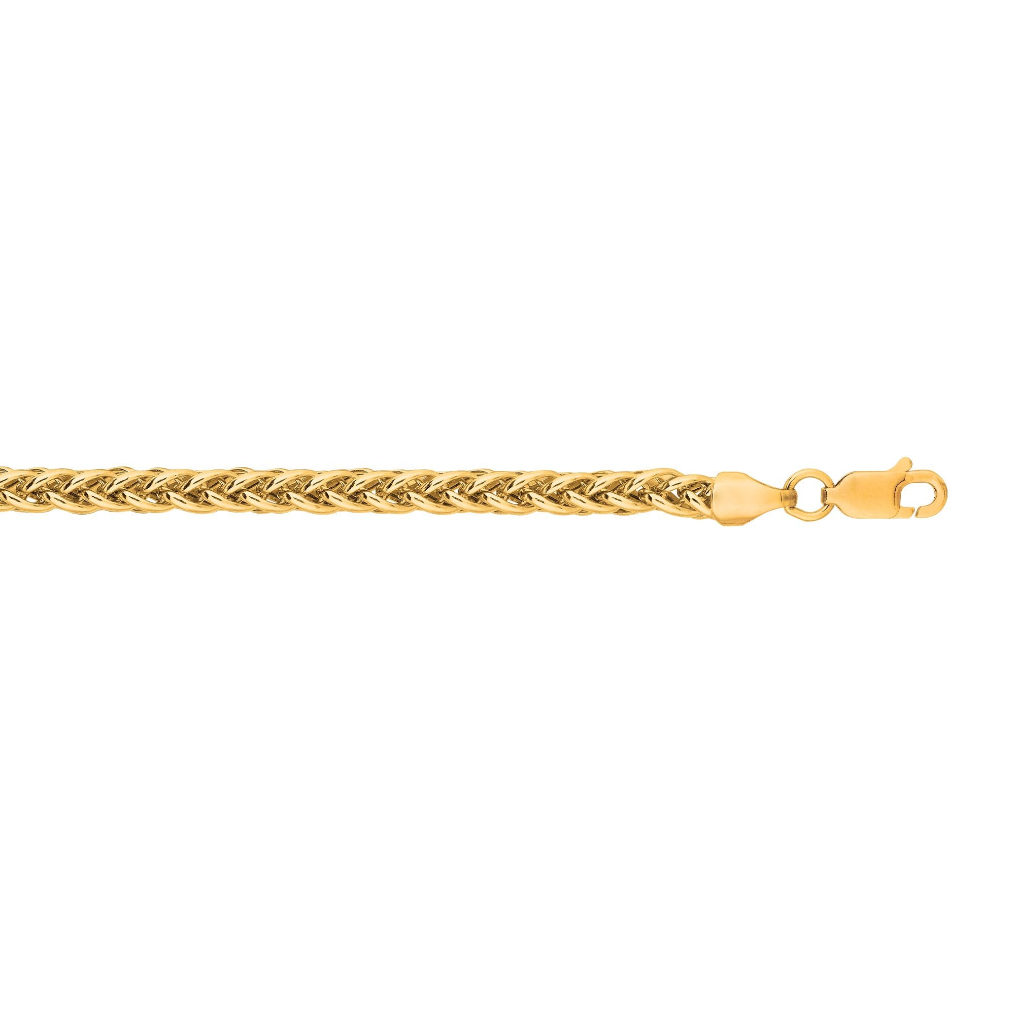 14K Yellow Gold Round Wheat Chain 