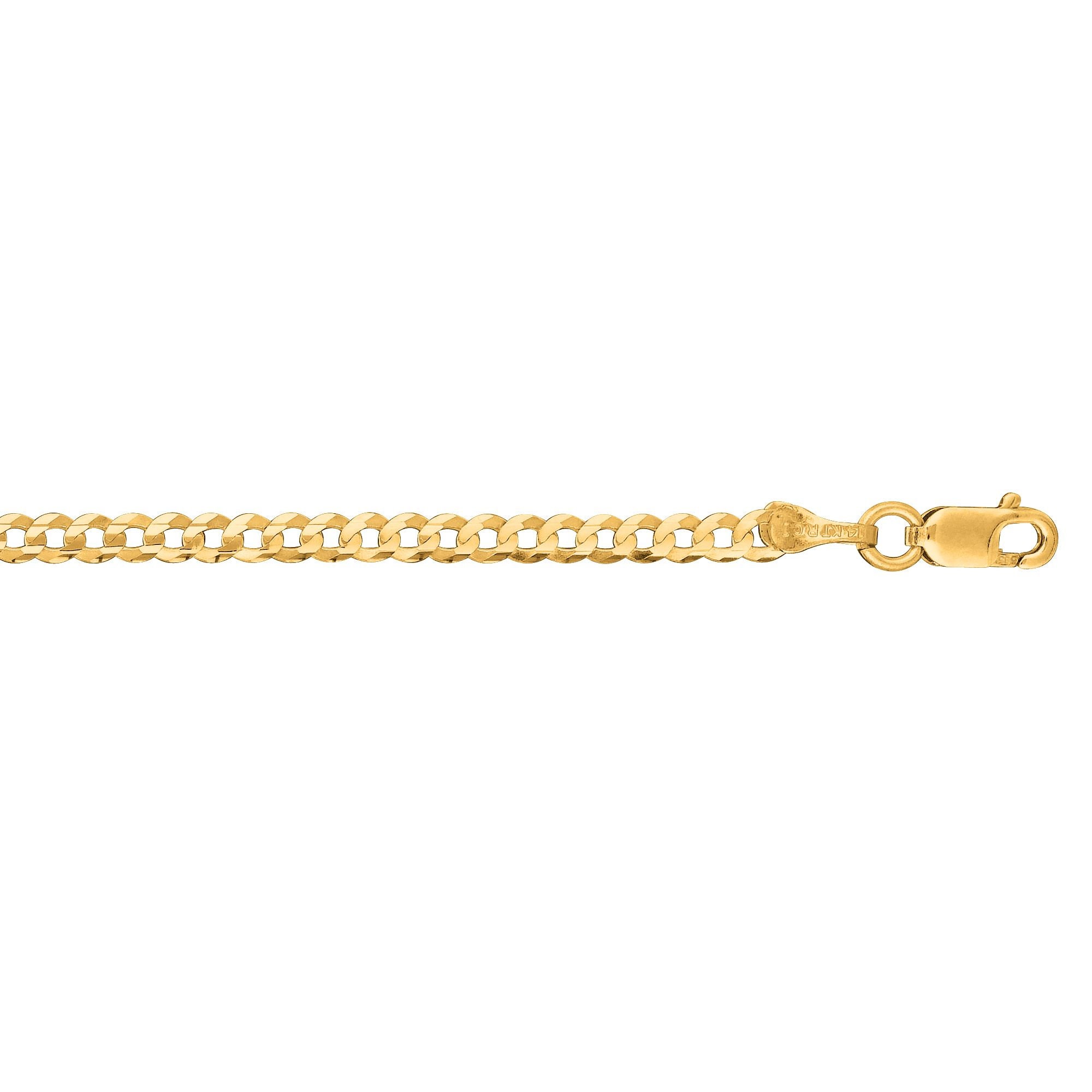 14K Solid Yellow Gold Curb Anklet Chain 10 Inch 2.5mm - Etsy