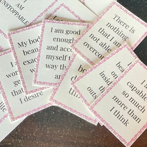 Tarjetas de afirmación de confianza en el amor propio imprimibles Descarga instantánea