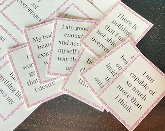 Tarjetas de afirmación de confianza en el amor propio imprimibles Descarga instantánea