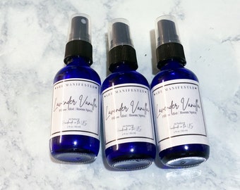 Spray relajante para dormir con niebla de vainilla y lavanda