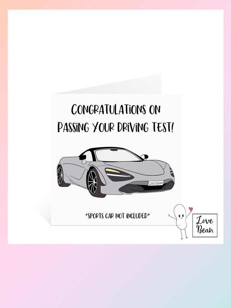 Congratulations Driving Test Pass Card Just Passed Funny Etsy