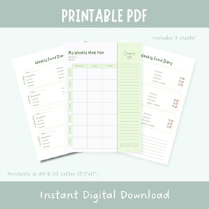Afdrukbare speenmaaltijdplanner en babyvoedingsdagboek | Digitale download | Babyvoeding-tracker | Direct downloaden | Dagboek over spenen