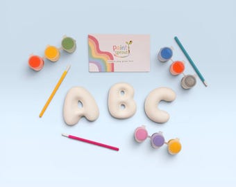 Personalised Bubble Letter Painting Kit | Paint Your Own Initial | Alphabet Craft Kit