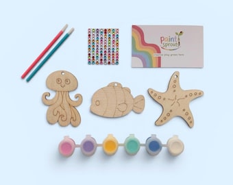 Paint Your Own Sea Creatures Wooden Ornament Craft Kit