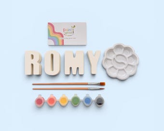Personalised Plaster Name Painting Kit | DIY Craft Box for Children | Large Letters