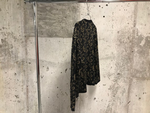 60's Metallic Gold & Black Paisley Cardigan