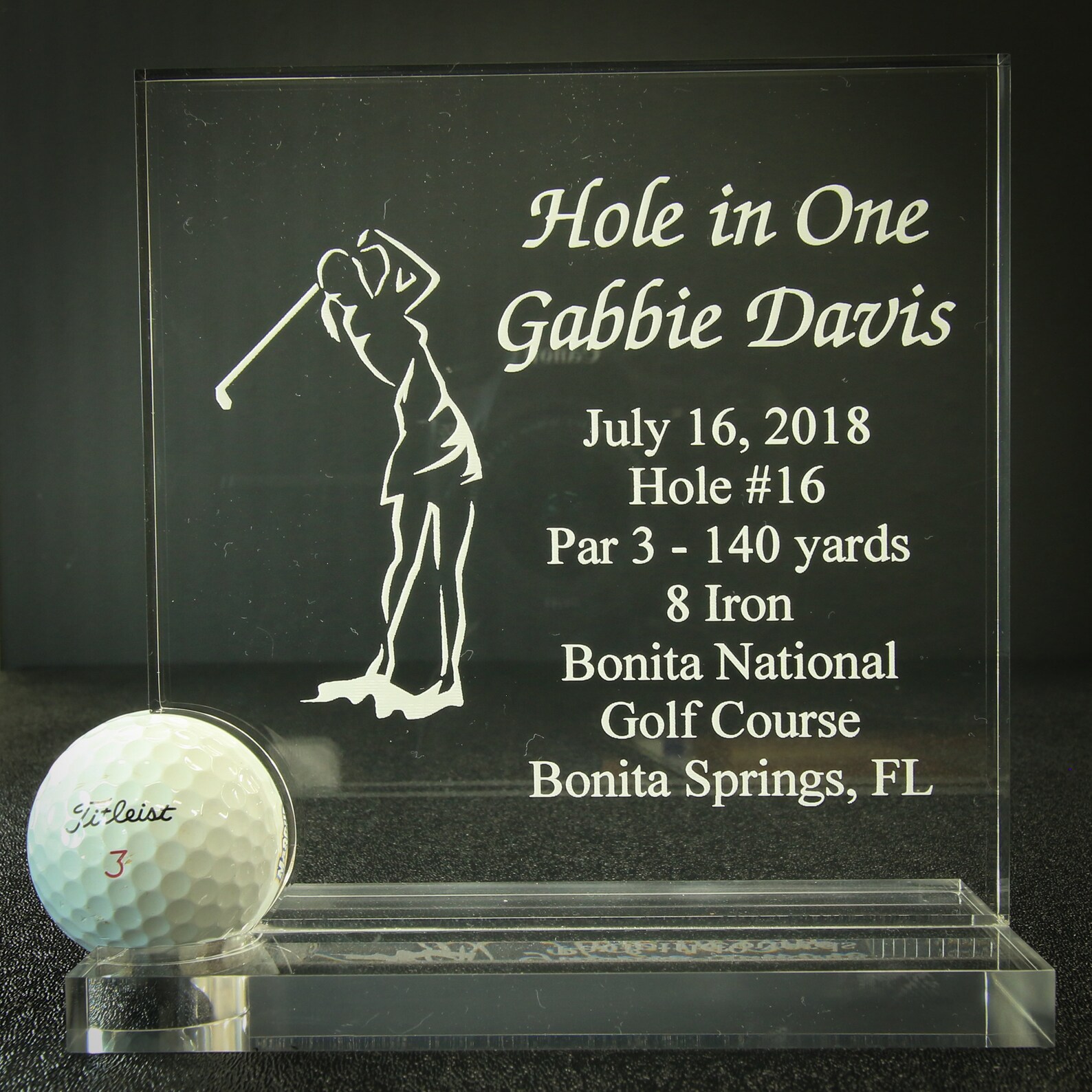 Hole in One Golf Trophy Award Female or Male Figure Etsy