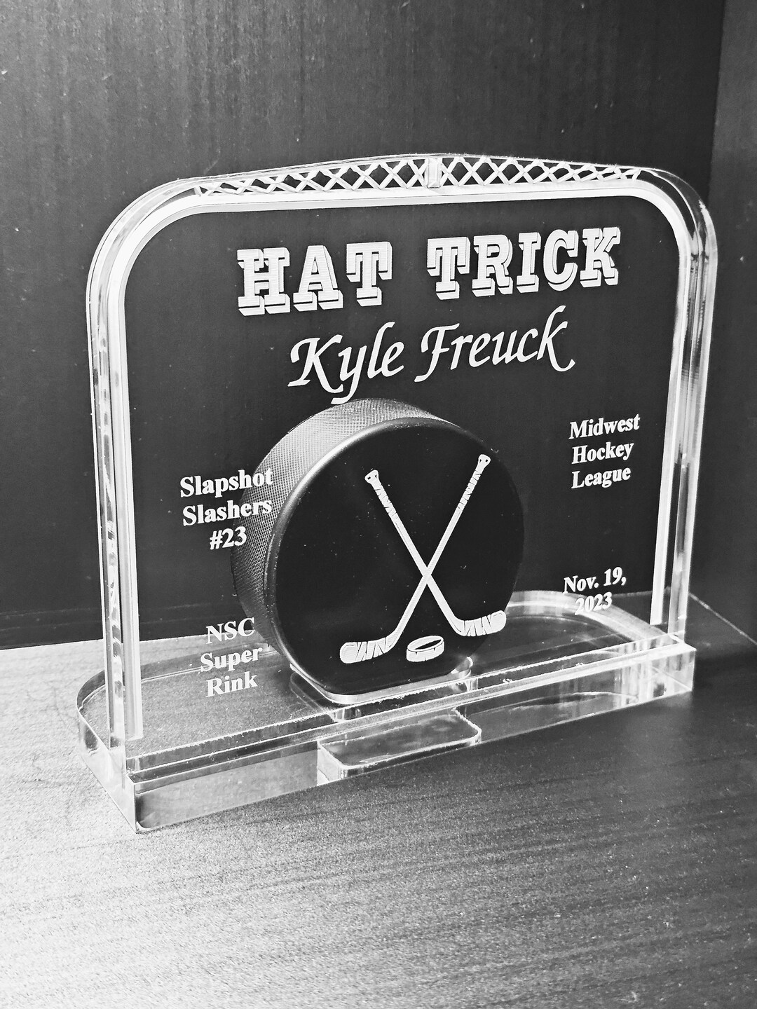 Hockey Hat Trick Award/trophy Etsy