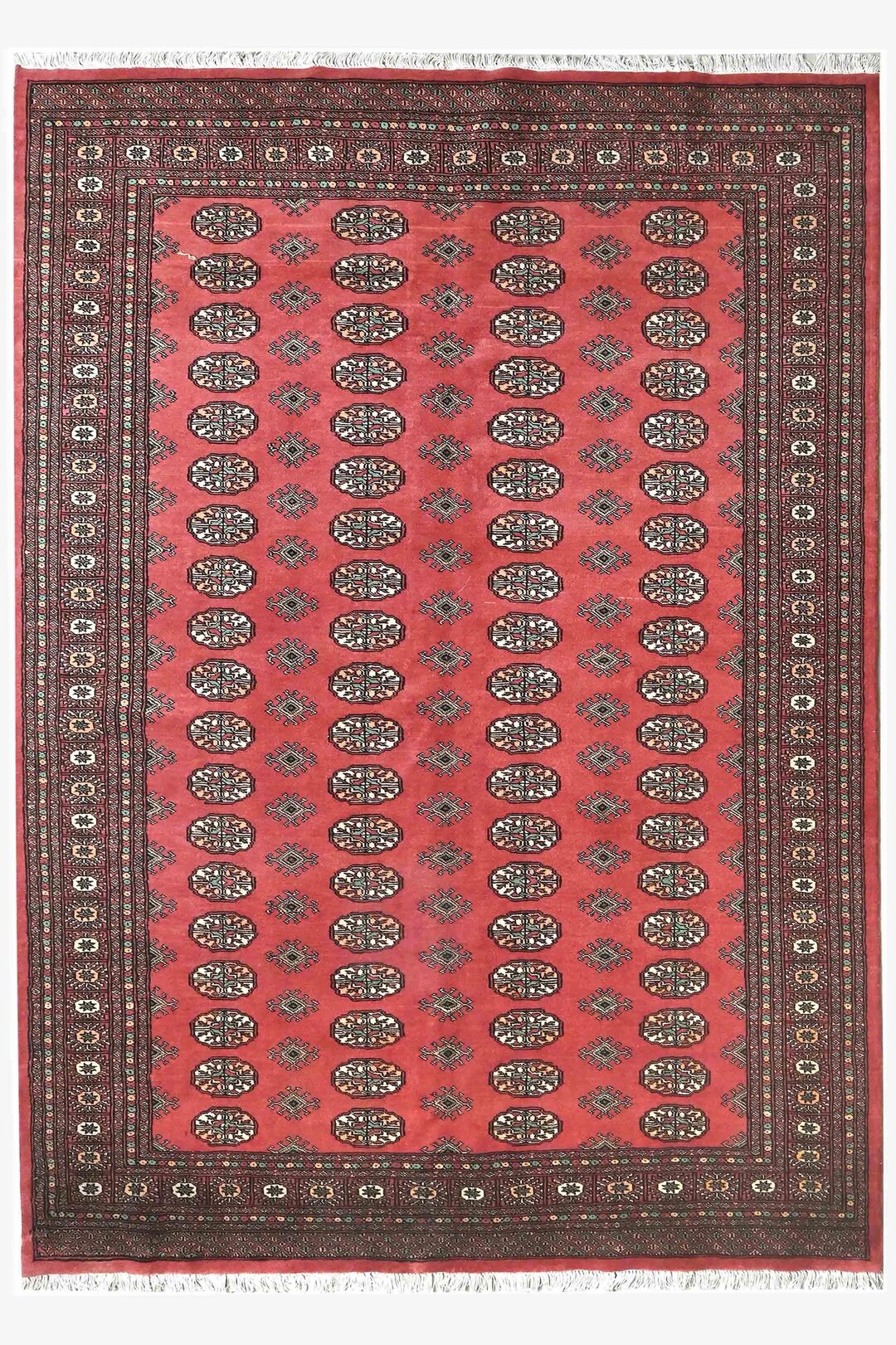Hand-knotted Red Bokhara Rug: Merino Wool, Tribal Design (8ft 8in X 6ft ...