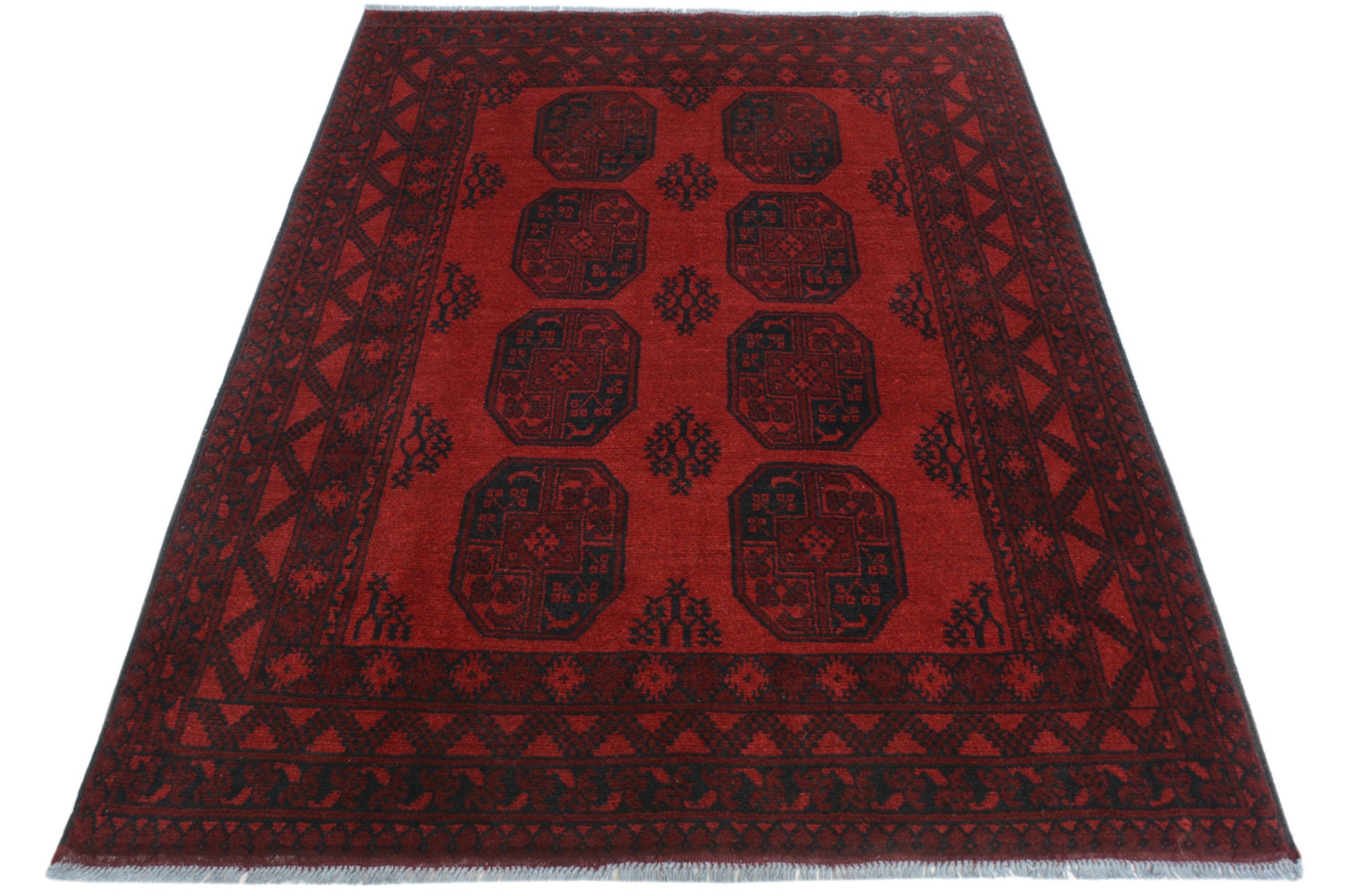 Handmade Afghan Red Aqcha Colour: Red Size 176 X 126 Cm / - Etsy UK