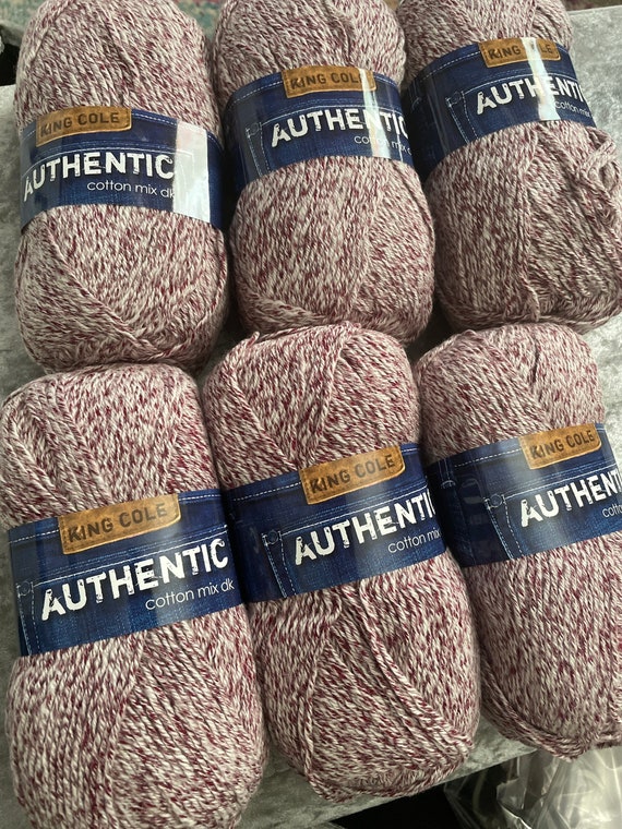 600g Yarn Pack King Cole Authentic Cotton Mix Knitting Yarn , Crochet Dk  Yarn, Red Denim Cotton Yarn , 600g Yarn Bundle 