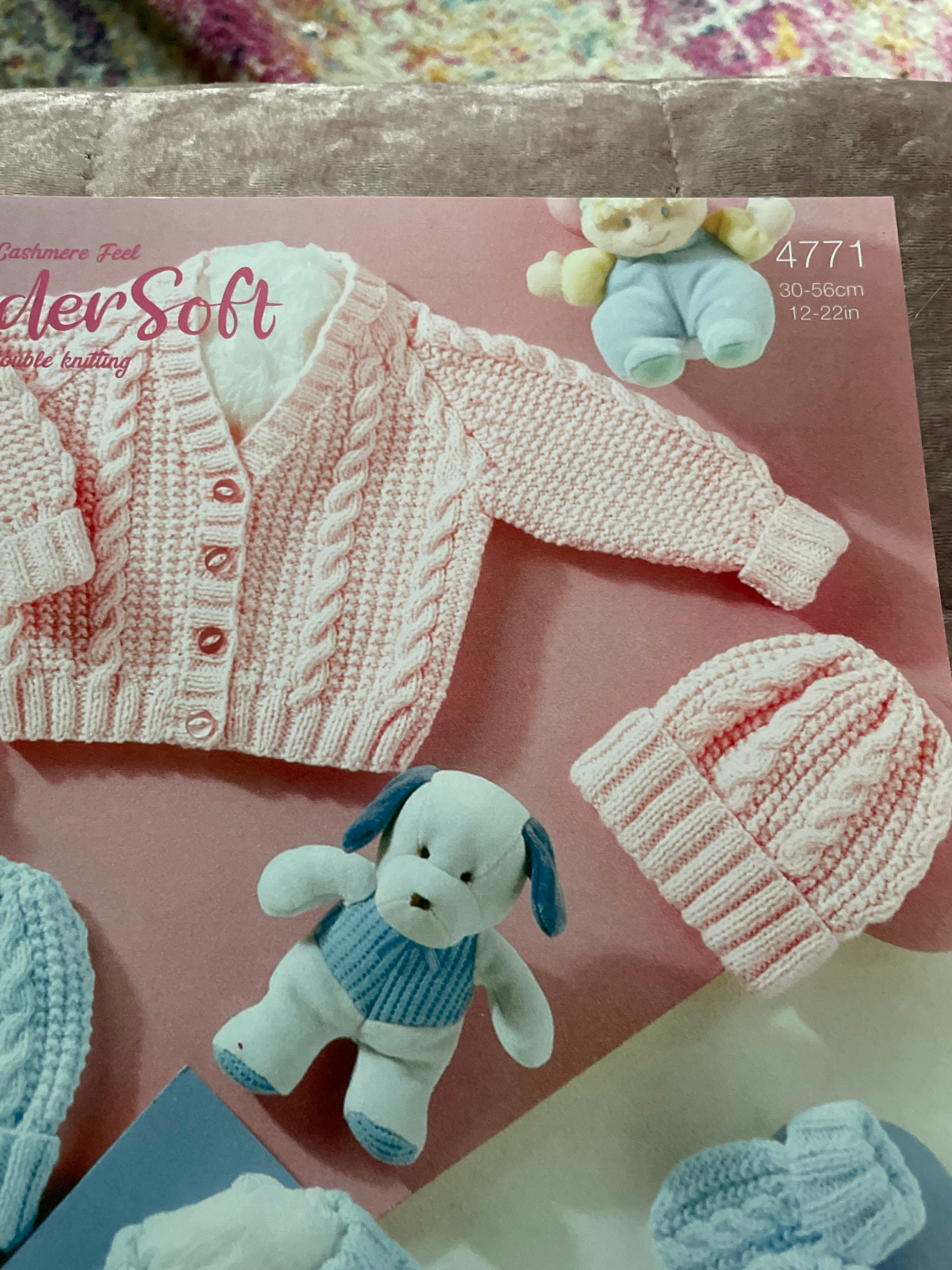 Stylecraft Dk Baby Knitting Patterns 4771 Baby Cardigan Baby Etsy UK