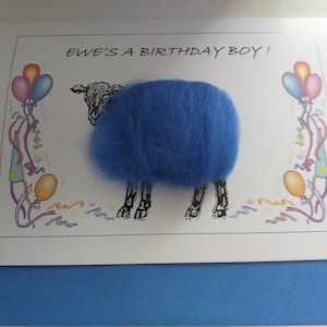 Anniversaire Garçon en laine de mouton Carte de vœux