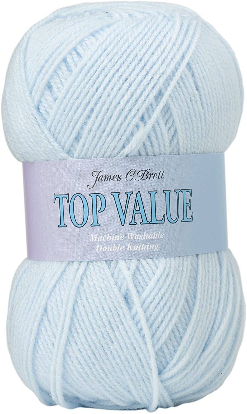 James Brett Top Value Baby Blue Double Knitting Wool baby blue yarn jb8418 blue wool