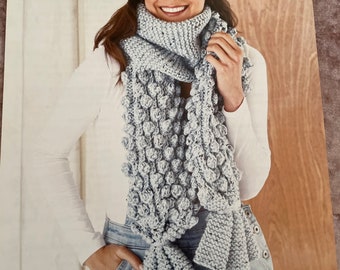 King Cole 5832 chunky knitting patterns - snood pattern - chunky hat pattern - scarf pattern - knitting patterns - chunky wool patterns