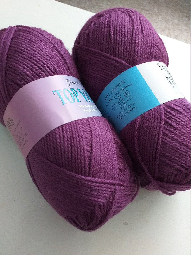 purple double knitting wool