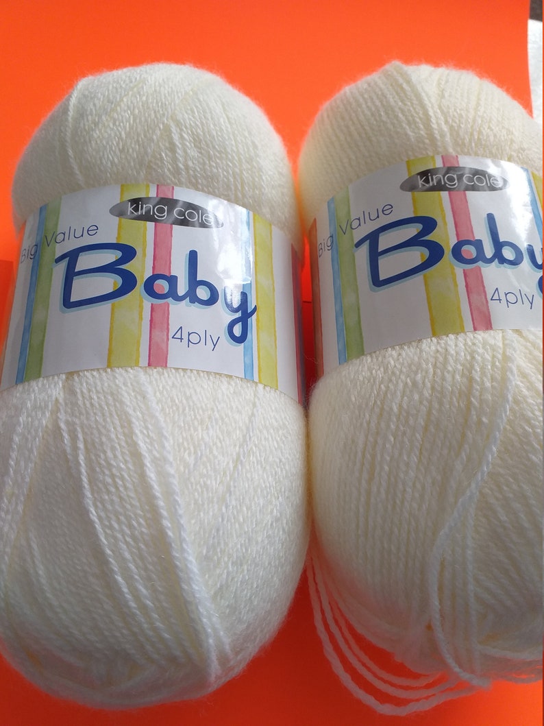 King Cole Cream 4 ply baby knitting wool