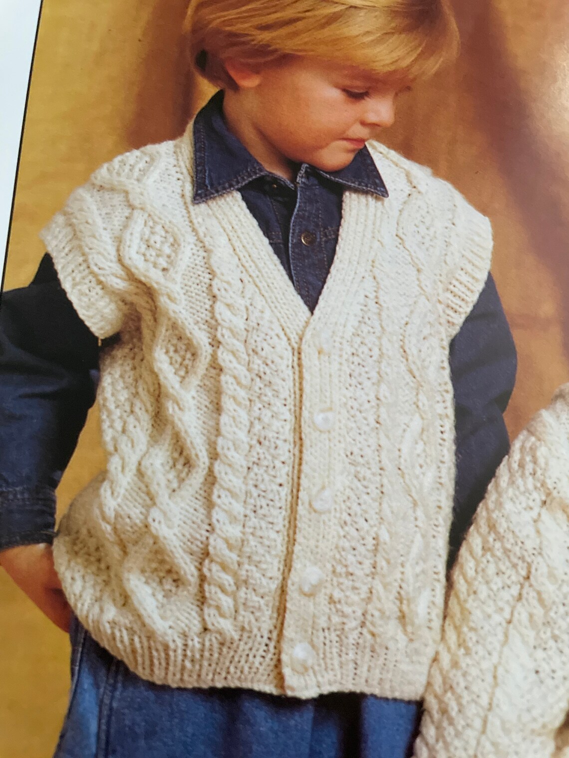 Teddy Knitting Patterns 7152 Childs Aran Knitting Patterns Etsy UK
