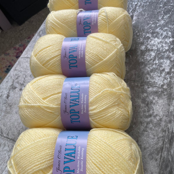 500g yarn pack James Brett top value lemon dk knitting yarn , crochet dk yarn, 500g yarn bundle